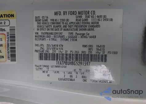 2016 Ford Mustang Ecoboost Premium из США, поврежденный, VIN 1FATP8UH8G5291597